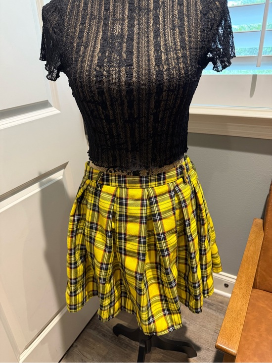 Hot Topic Dresses & Skirts - Hot Topic Yellow Black Plaid Pleated Mini Skirt-SKIRT ONLY